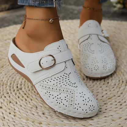 Suede Round Toe Wedge Women Sandals