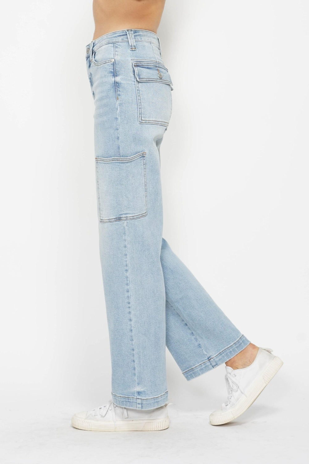 Judy Blue Full Size High Waist Straight Cargo Women Jeans