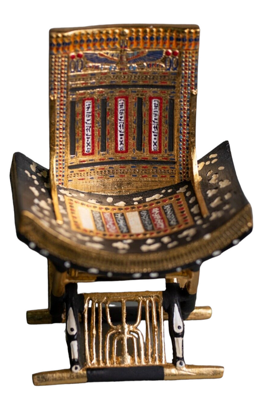 Ceremonial Chair of King Tutankhamun, (Museum Replica) - (20 cm / 8 in) High - Zara-Craft