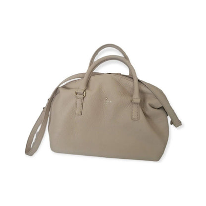 (Used) Kate Spade New York Rare Leather Pebbled Satchel Women Handbag-Cream