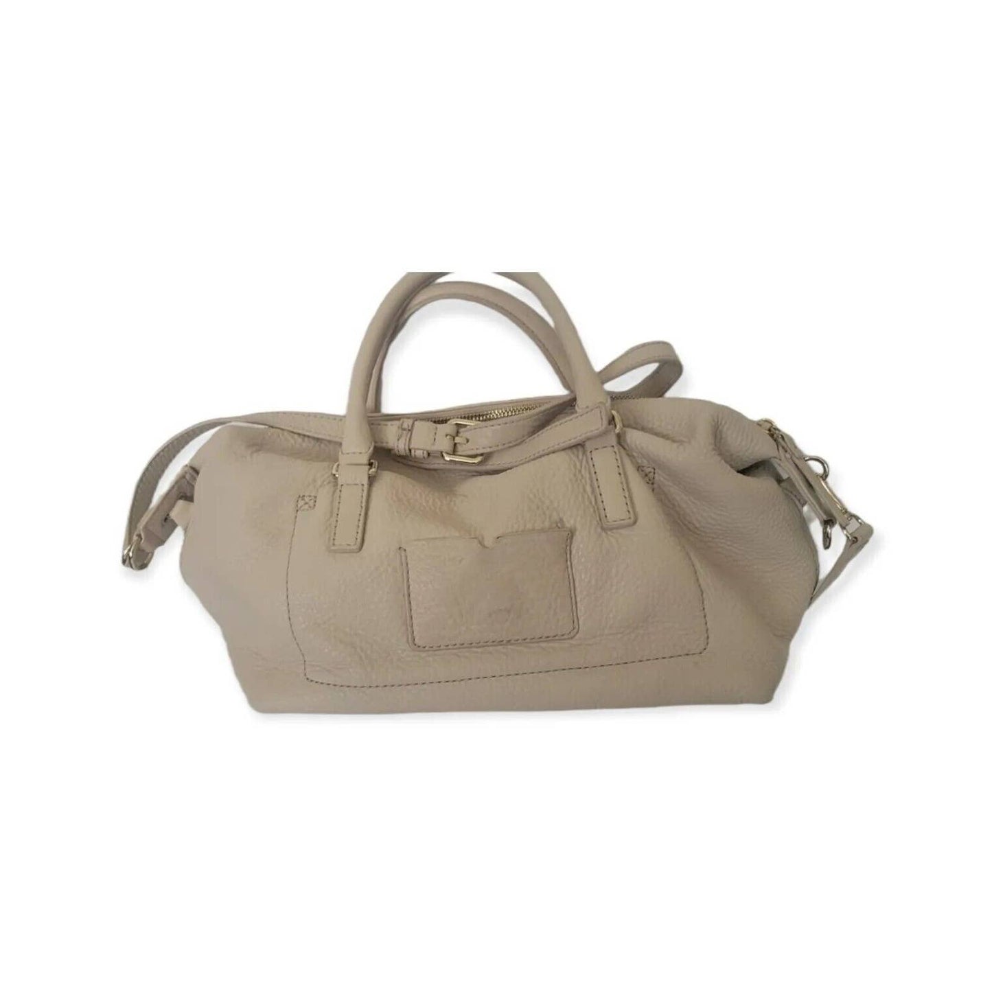 (Used) Kate Spade New York Rare Leather Pebbled Satchel Women Handbag-Cream