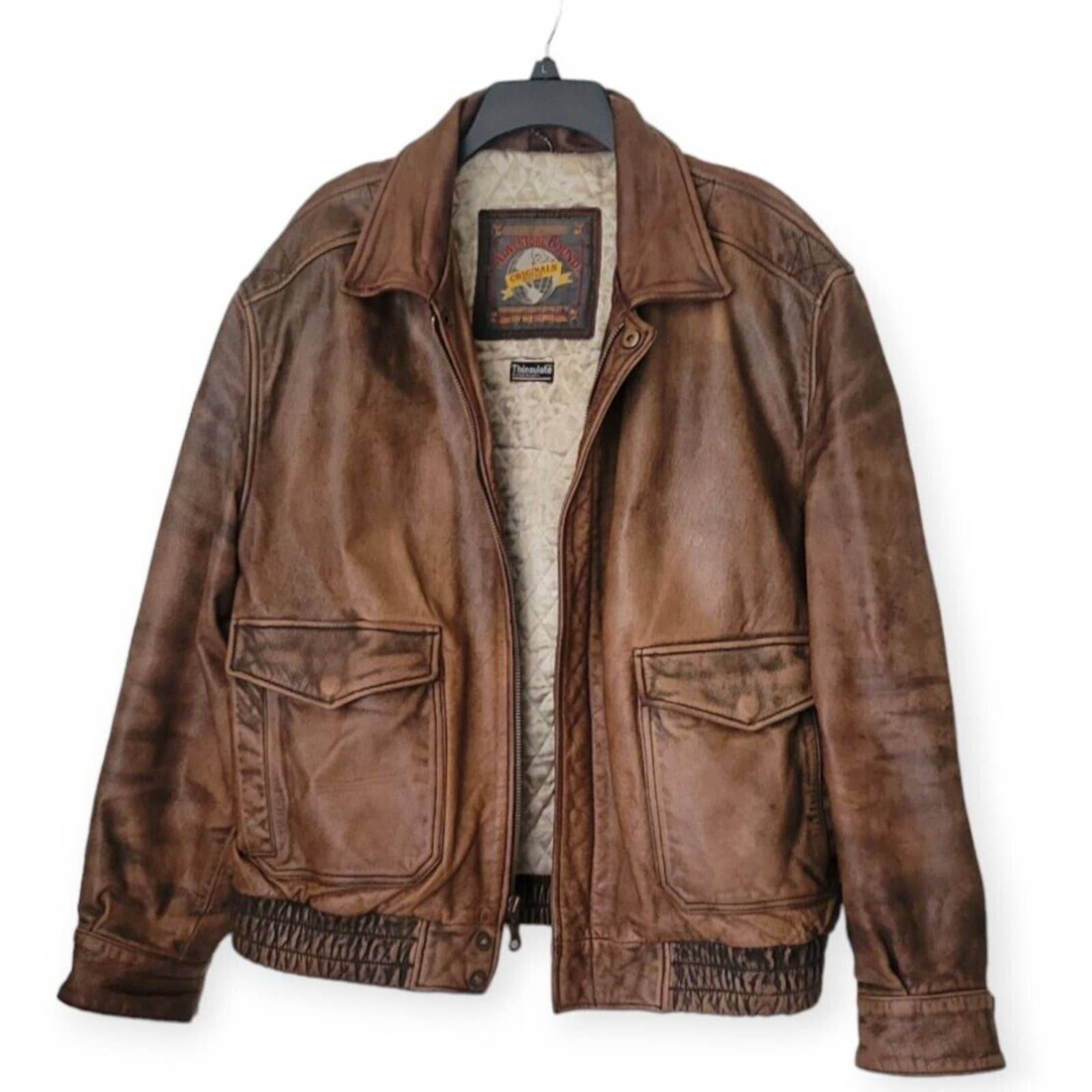 Used Wilson Adventure Bound Flight Aviator Leather Men Jacket Insula