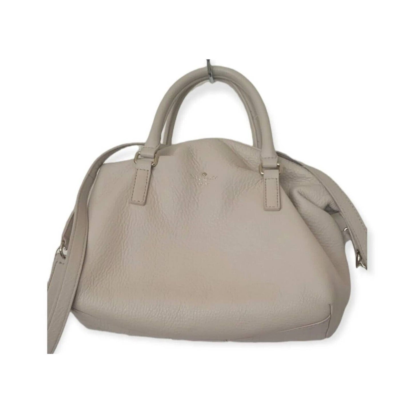 (Used) Kate Spade New York Rare Leather Pebbled Satchel Women Handbag-Cream