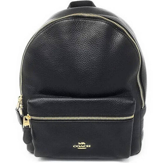 (Used) Coach/Charlie Medium Pebbled Leather/Backpack/Black/ Women Bag