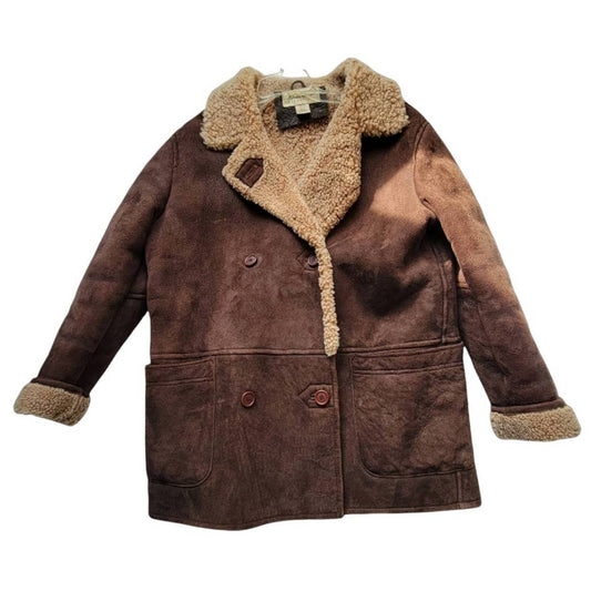 (Used) Eddie Bauer Sheepskin Mouton Brown Unisex Coat/Jacket Size M Petite