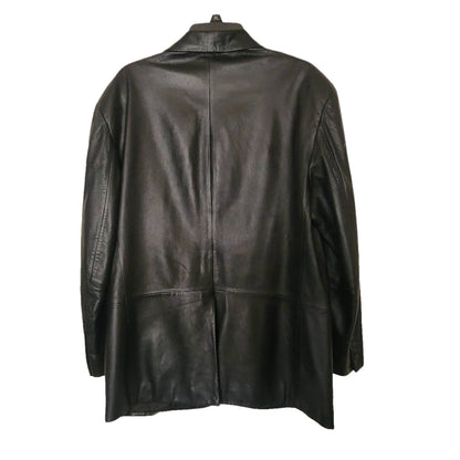 (Used) Alfani for Macy’s Buttery Soft Men's Leather Blazer Jacket Coat Black Size S42