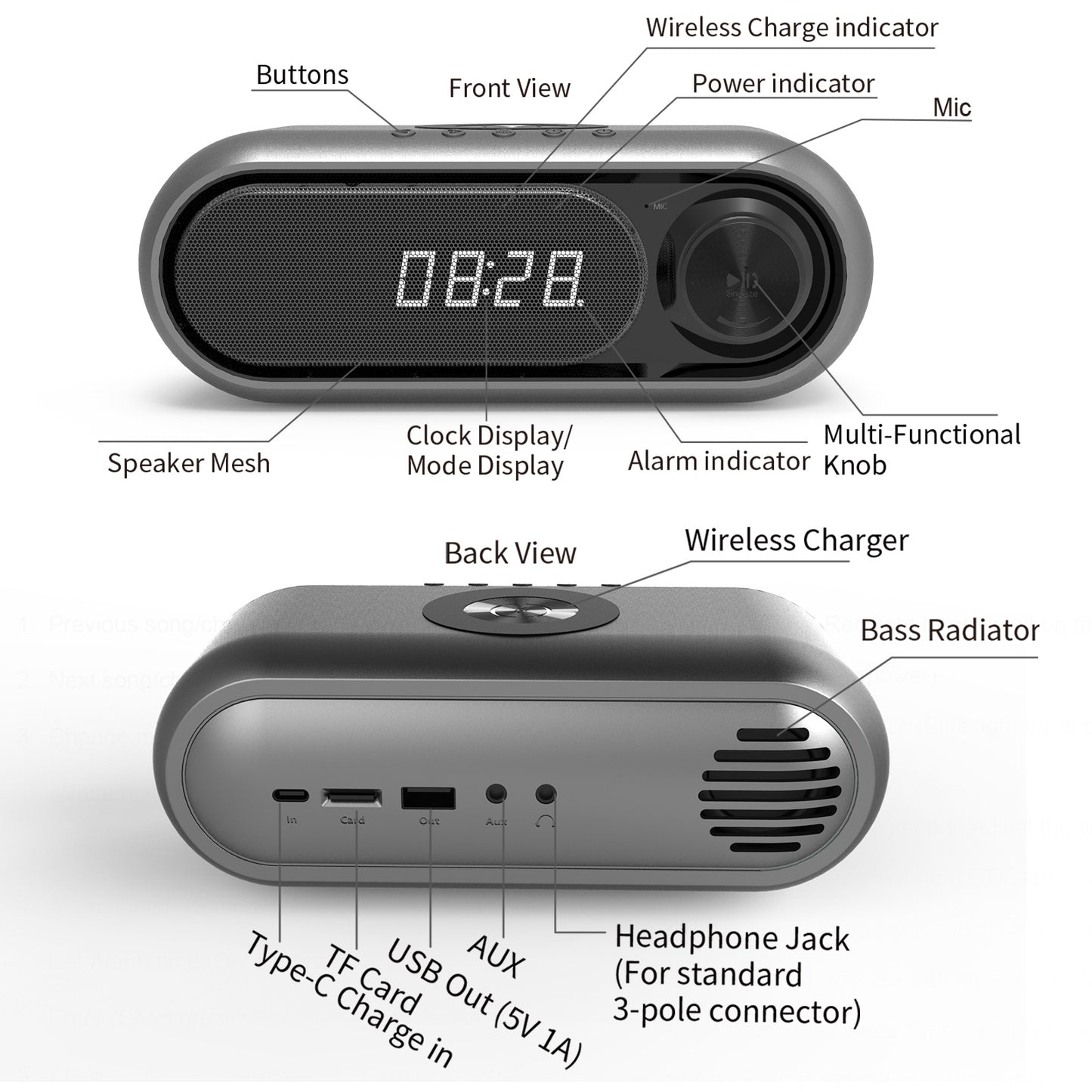 Wireless Charging Audio Charger Bluetooth Speaker - Zara-Craft