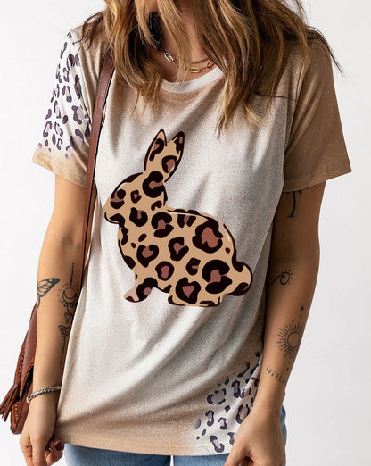 Easter Leopard Graphic Women T-Shirt