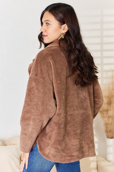 Culture Code Double Breasted Fuzzy Women Coat