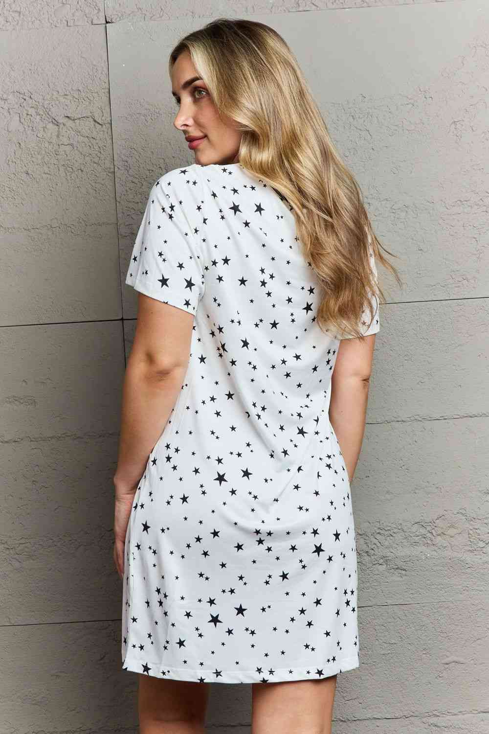 MOON NITE Quilted Quivers Button Down Women Sleepwear Dress