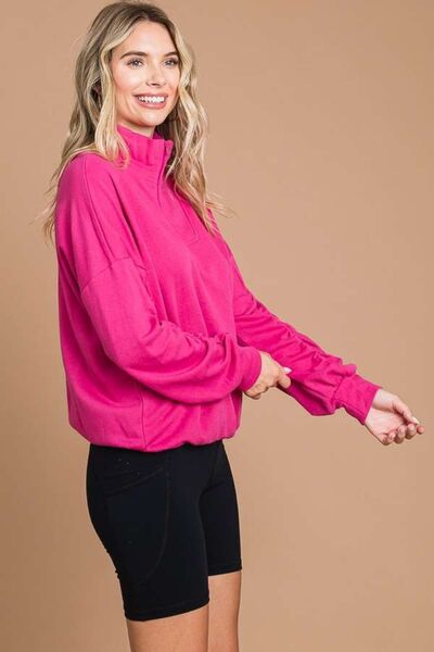 Culture Code Full Size Half Zip Long Sleeve Women Sweatshirt