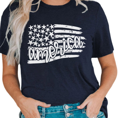 AMERICA US Flag Graphic Women Tee Shirt