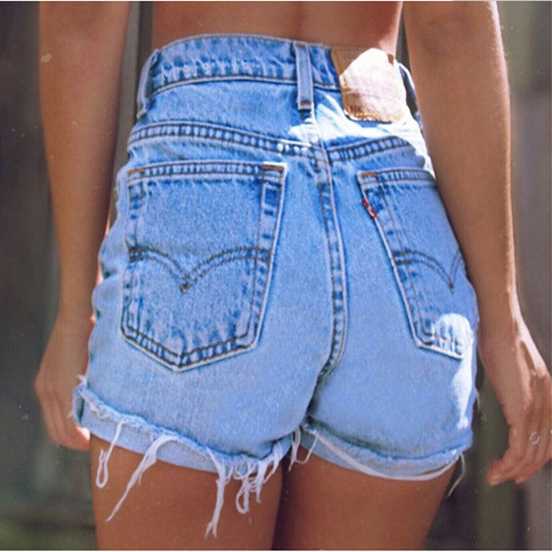 Women's thin denim shorts with raw edges - Zara-Craft