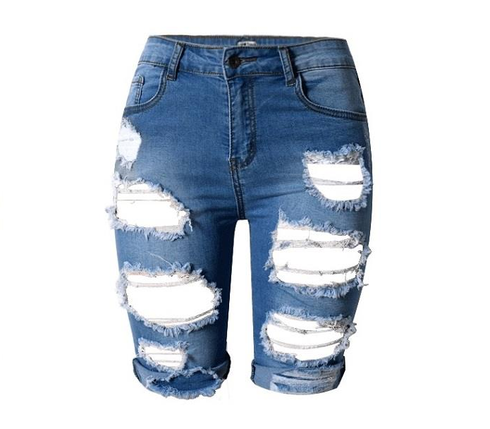 Womens High Waist Sexy Jeans Shorts Fashion Ripped Hole Washed Stretch Denim Shorts Jeans - Zara-Craft