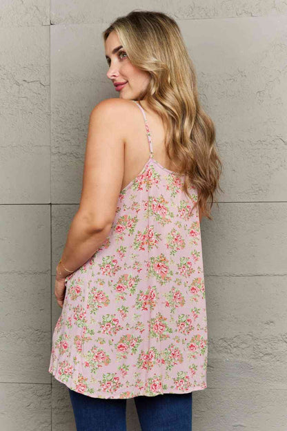 Ninexis Hang Loose Tulip Hem Cami Women Top in Mauve Floral