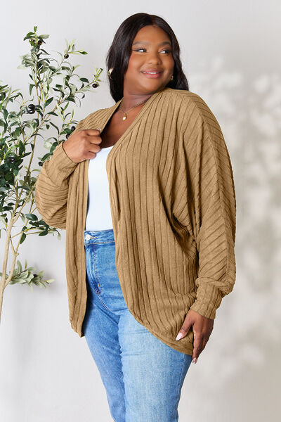 Basic Bae Full Size Ribbed Cocoon Women Cardigan