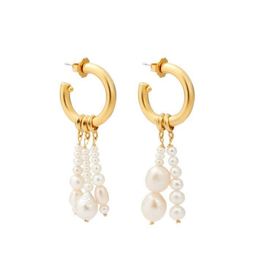 Female Asymmetric Freshwater Pearl Detachable Earrings - Zara-Craft