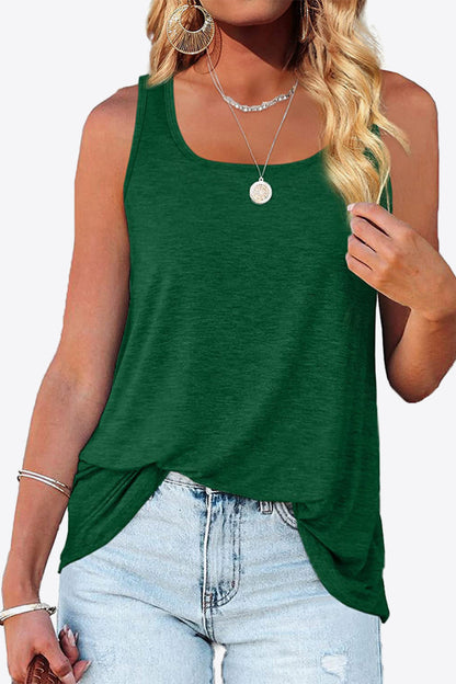 Curved Hem Square Neck Women Tank