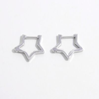 925 Sterling Silver Inlaid Zircon Star Women Earrings