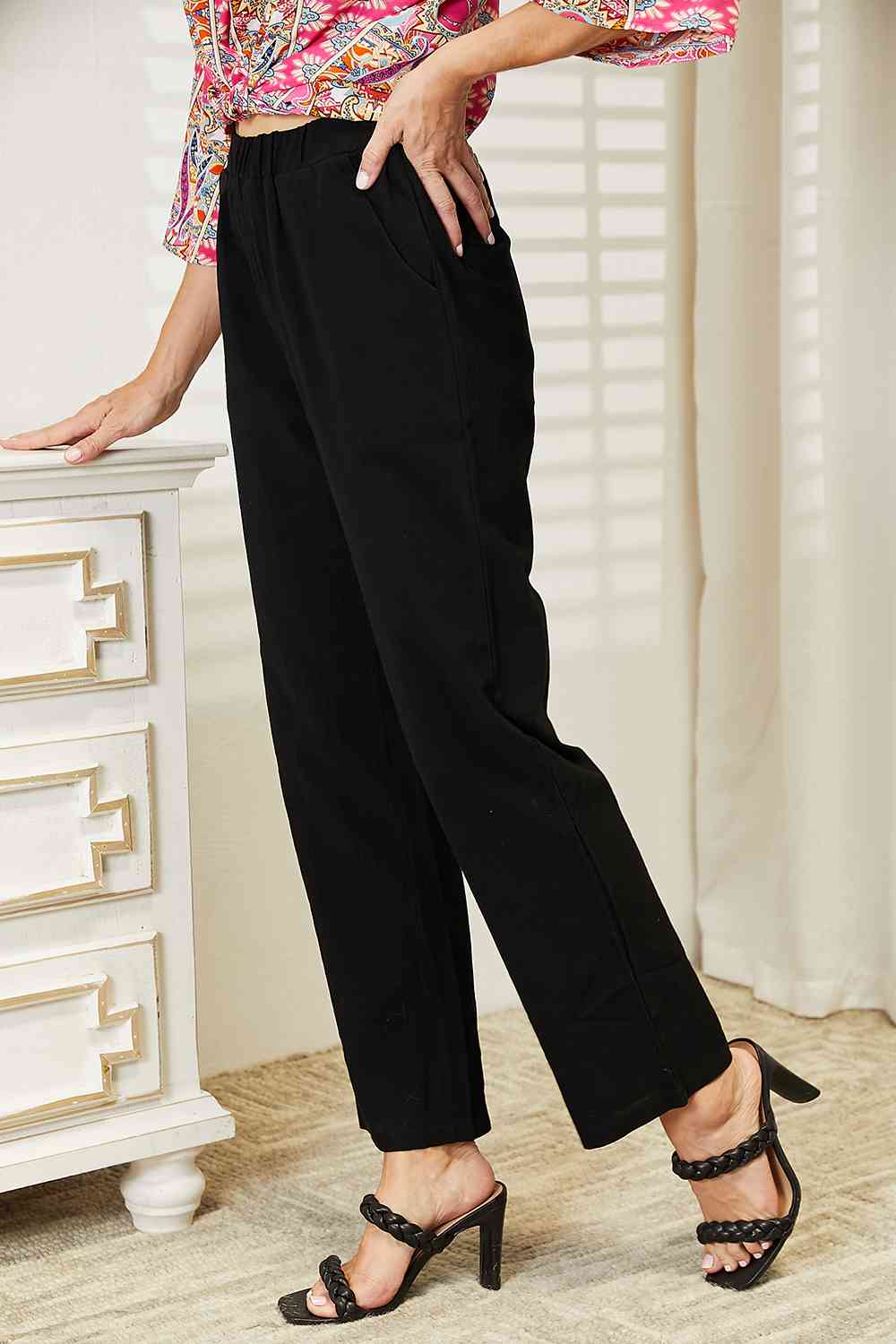 Double Take Pull-On Women Pants with Pockets