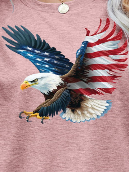 US Flag Eagle Graphic Women Tee Shirt