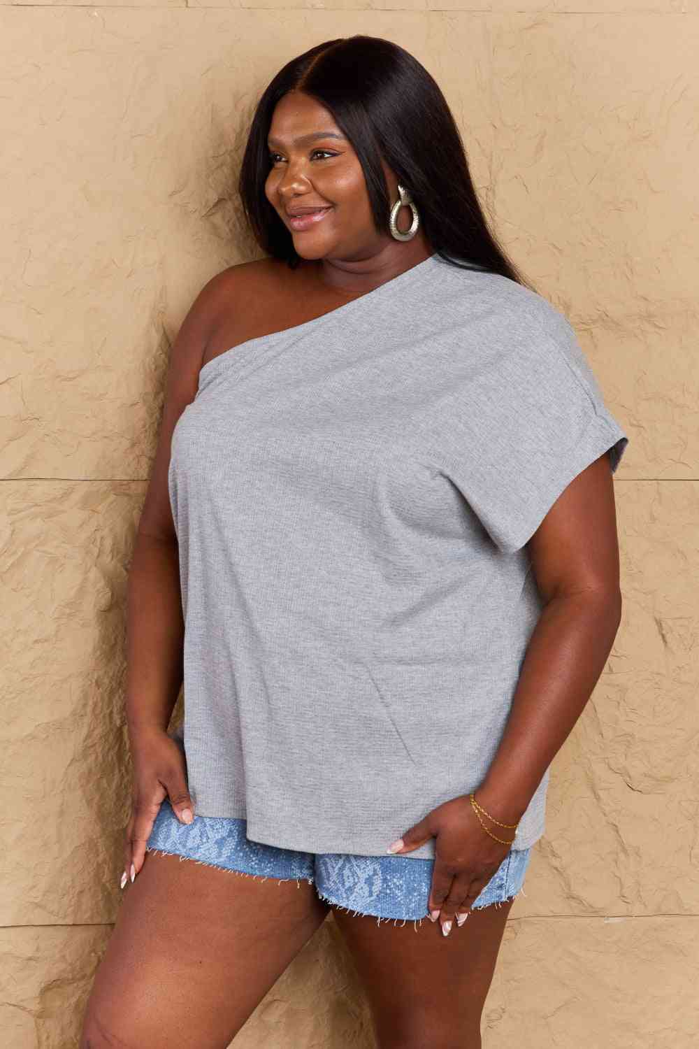 Ninexis in My Groove One Shoulder Loose Women Top