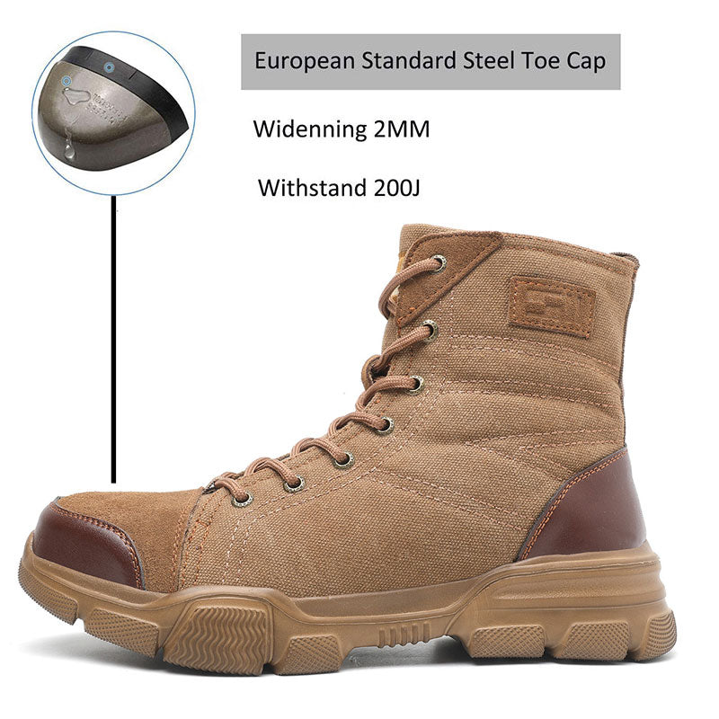Safety Shoes Steel Toe Cap High-Top Work Protective Labor Insurance Shoes - Zara-Craft