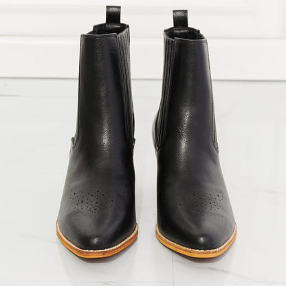 MMShoes Love the Journey Stacked Heel Chelsea Women Boot in Black - Zara-Craft