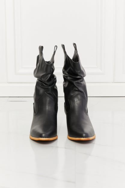 MMShoes Better in Texas Scrunch Cowboy Women Boots in Black