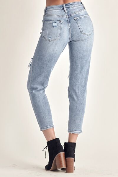 RISEN Distressed Slim Cropped Women Jeans