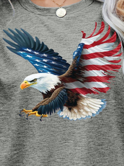 US Flag Eagle Graphic Women Tee Shirt