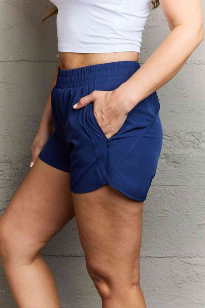 Ninexis Reach My Goals Zipper Pocket Detail Active Women Shorts