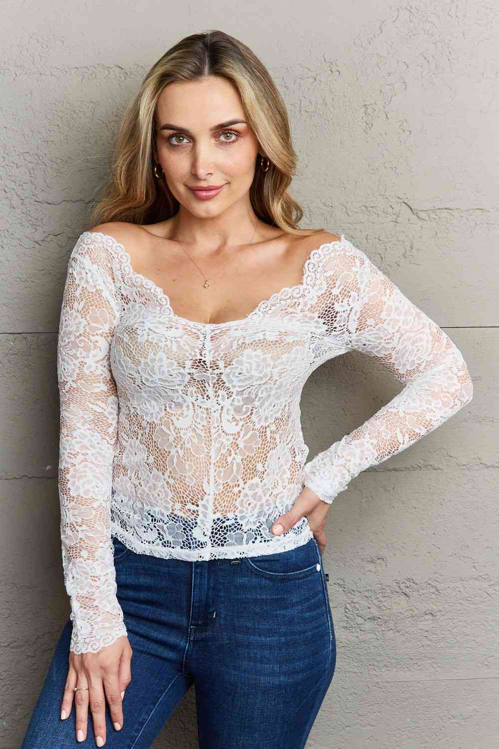 Ninexis Be Kind Off The Shoulder Lace  Women Top