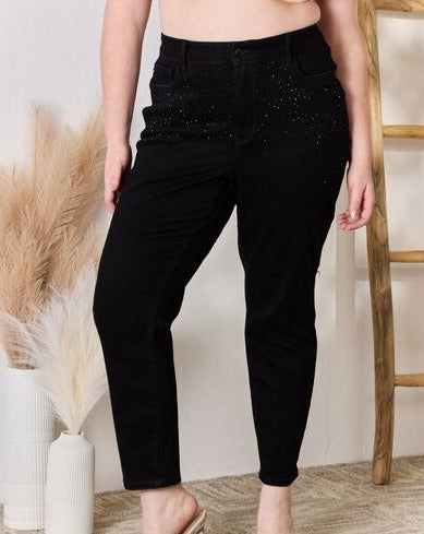 Judy Blue Full-Size Rhinestone Embellished Slim Women Jeans