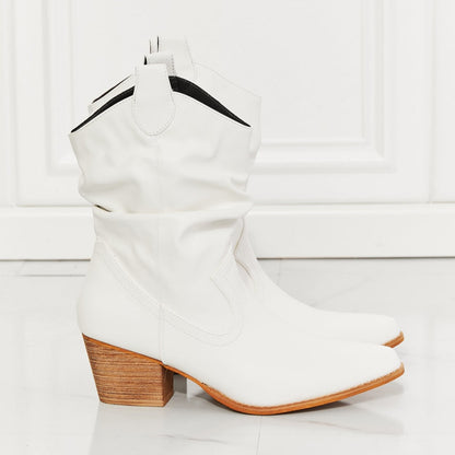 MMShoes Better in Texas Scrunch Cowboy Women Boots in White