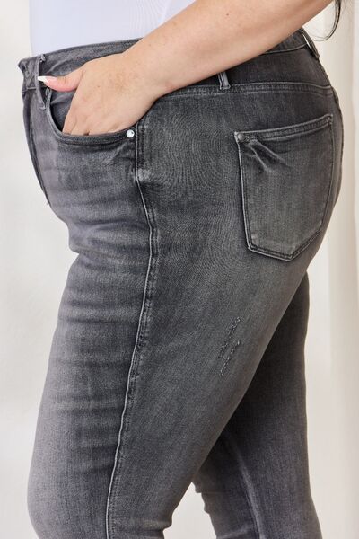 Judy Blue Full Size High Waist Tummy Control Release Hem Skinny Women Jeans