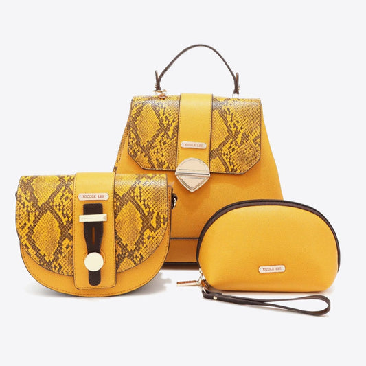 Nicole Lee USA Python 3-Piece Bag Set