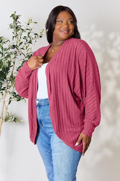 Basic Bae Full Size Ribbed Cocoon Women Cardigan