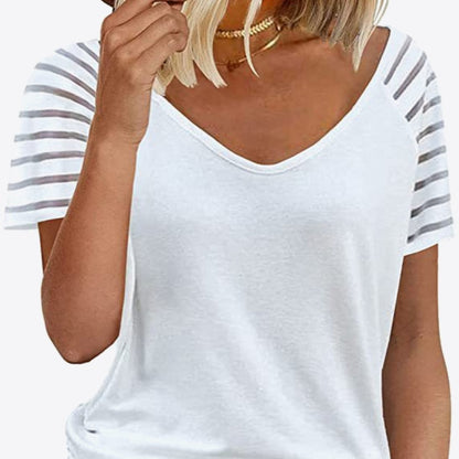 V-Neck Raglan Sleeve Women T-Shirt