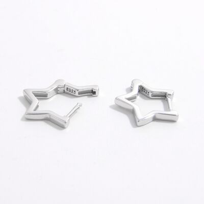 925 Sterling Silver Inlaid Zircon Star Women Earrings