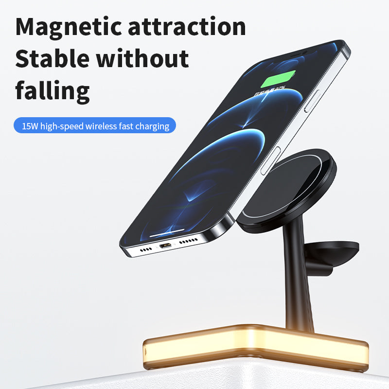 4 In 1 Magnetic Wireless Charger Stand For IPhone 14/13/12 Pro Max Apple Apple 8 7 6 Airpods Fast Charging Dock Station - Zara-Craft