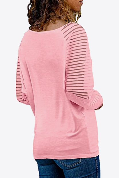 V-Neck Long Raglan Sleeve Women Top