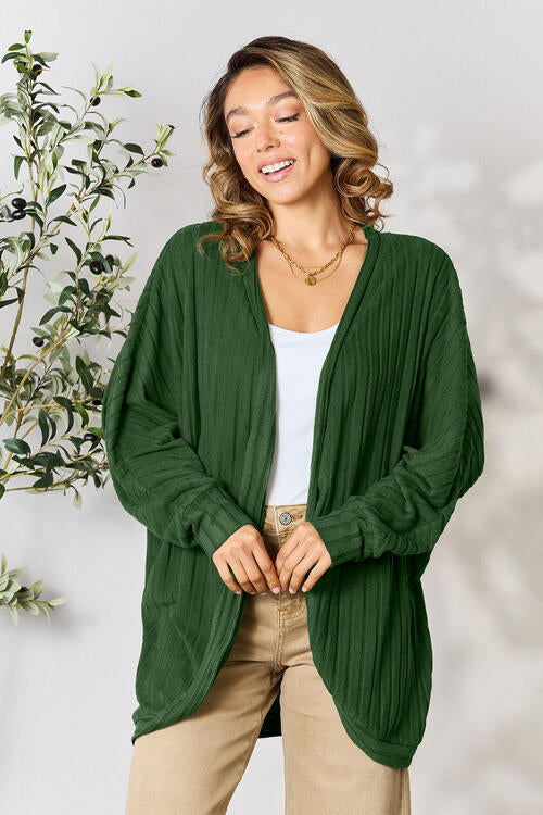 Basic Bae Full Size Ribbed Cocoon Women Cardigan