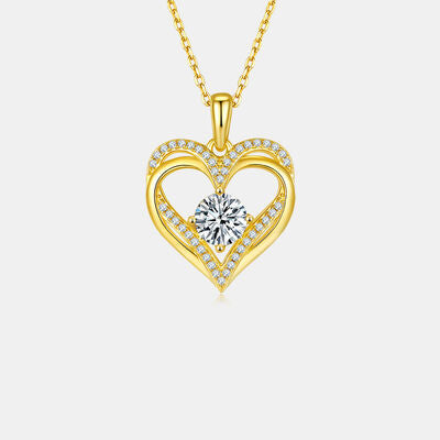 1.2 Carat Moissanite 925 Sterling Sliver Heart Women Necklace