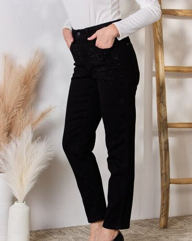 Judy Blue Full-Size Rhinestone Embellished Slim Women Jeans