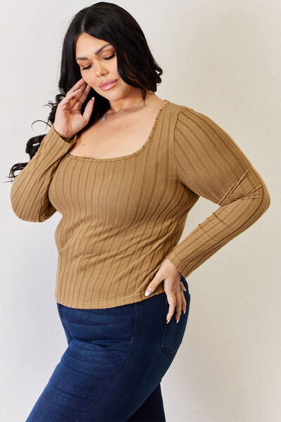 Basic Bae Full Size Ribbed Long Sleeve Women T-Shirt