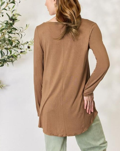 Zenana Full Size Long Sleeve V-Neck Women Top