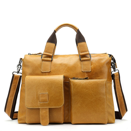 Retro First Layer Cowhide Shoulder Handbag - Zara-Craft