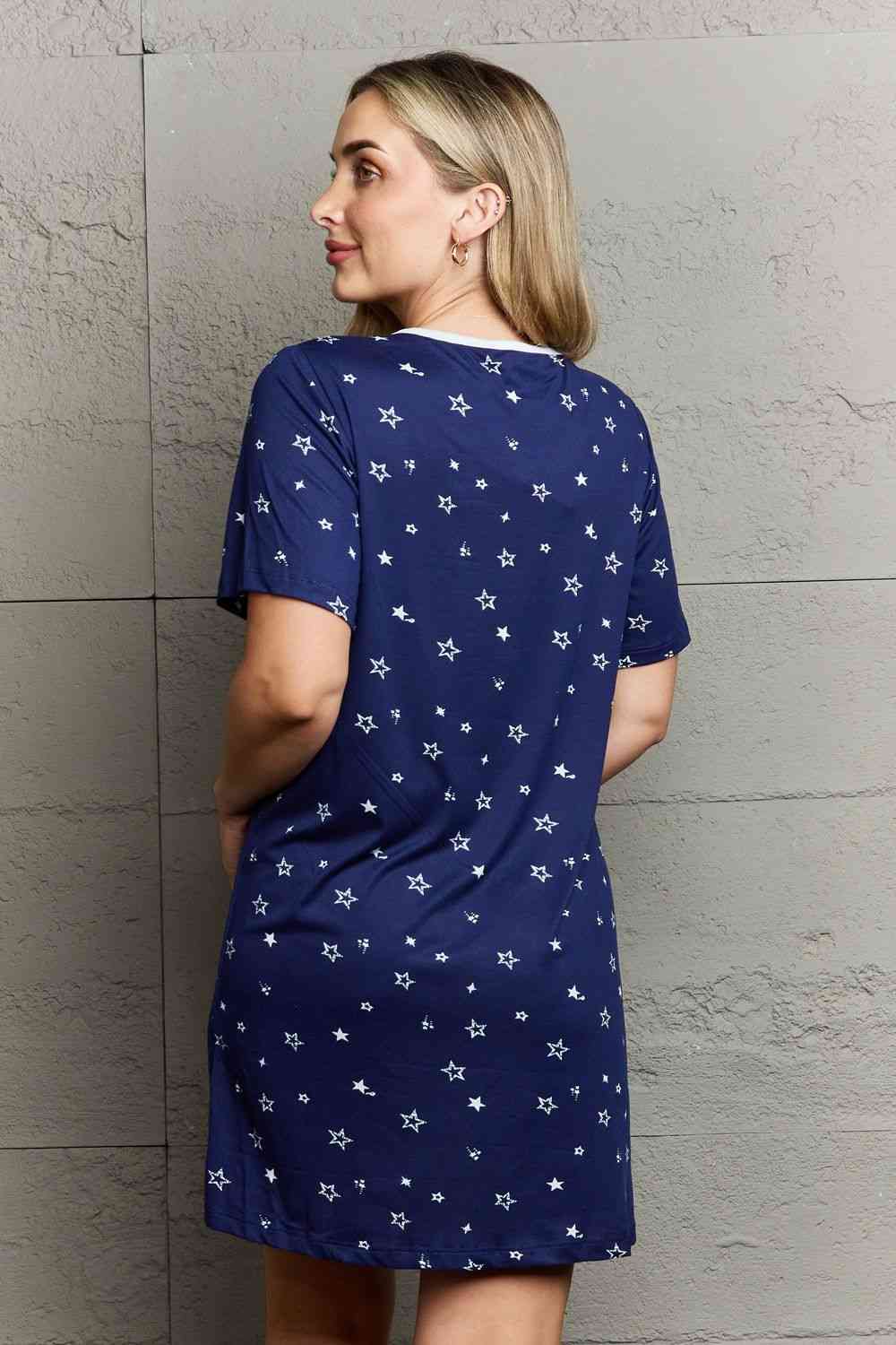 MOON NITE Quilted Quivers Button Down Women Sleepwear Dress