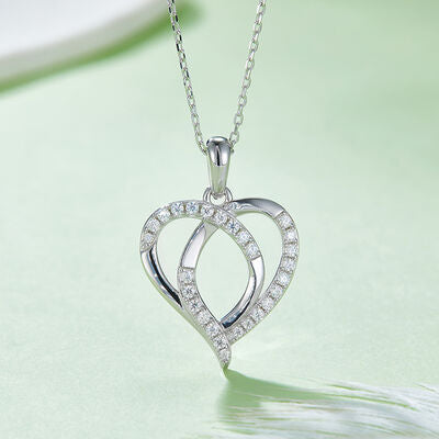 Moissanite 925 Sterling Silver Heart Shape Women Necklace